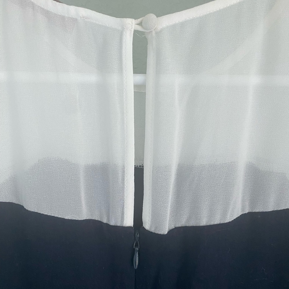 Loft Navy dress with sheer top A line size 4 - Picture 3 of 6